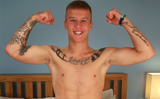 Athletic & Cheeky Young Zack Pumps his Hole with a Dildo & Dumps A Nice Load of Cum!