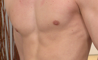 Blond Personal Trainer Ben Shows off his Hard Abs & Big Uncut Erection!
