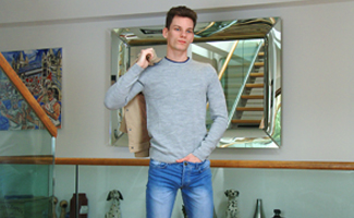 Bonus Video of Alex's Photo Shoot - Young Martial Arts Expert Shows off his Ripped Body & Cums on his Chin! 