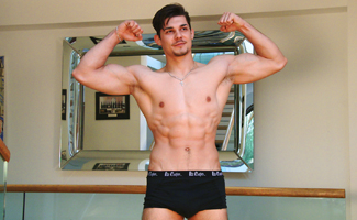 Bonus Video of Cristian's Photo Shoot - Straight Young PT Shows off his Great Physique & Long Uncut Cock!