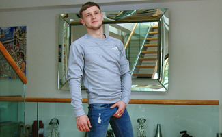 Bonus Video of Danny's Photo Shoot - Athletic Young Footballer Shows off his Lean Body & Solid Uncut Cock! 