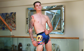 Bonus Video of Flynn Photo Shoot - Straight Young Aussie Pup Shows his Big Uncut 8 Inch Cock!