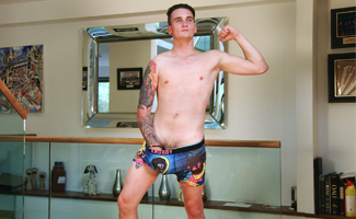 Bonus Video of Flynn Photo Shoot - Straight Young Aussie Pup Shows his Big Uncut 8 Inch Cock!