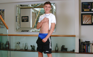 Bonus Video of Harrison's Photo Shoot - Handsome Lad Wanks his Uncut Cock & Shoots his Load!