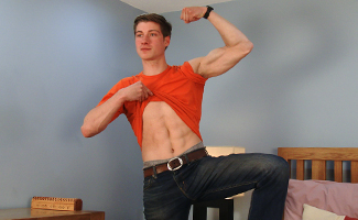 Bonus Video of Henry's Photo Shoot - Young Athlete Pumps his Hole & Cousin Jerry Holds his Legs Spread!