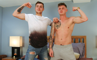 Bonus Video of Jack & Jack's Photo Shoot - Straight Lads Wank Each Other and Shoot Over Themselves!