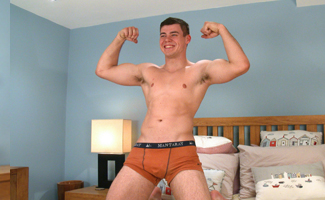 Bonus Video of Jacob Olsen's Photo Shoot - Muscular Straight Lad Shows off - His Uncut Cock is Long & Thick as Fuck!