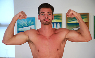 Bonus Video of James's Photo Shoot - Tall & Ripped Footballer Cums Loads!