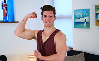 Bonus Video of Jasper's Photo Shoot - Athletic Straight Lad's Uncut Cock Explodes Big!