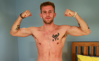 Bonus Video of Jenson Shaw's Photo Shoot - Toned Young Boxer Shows off his Big Uncut Cock!