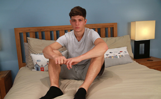 Bonus Video of John's Photo Shoot - Straight Hunk Strips and Wanks His Thick Cock
