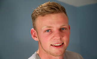 Bonus Video of Jordan Henderson's Photo Set - Tall & Straight Blond Giant Shows his Ultra Hard Uncut Cock!