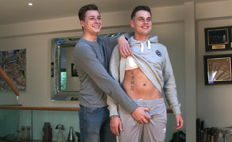 Bonus Video of Mark & Jack's Photo Shoot - Straight Guys 1st Man Wank & Jack Squirts all over Mark! 