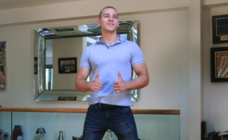 Bonus Video of Martin's Photo Shoot - Athletic Body Builder Shows his Muscles & 8 Inch Uncut Erect Cock!