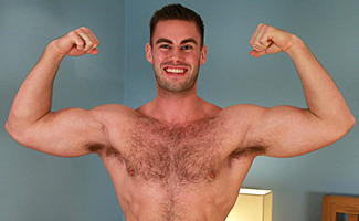 Bonus Video of Photo Shoot - Muscular Straight Lad Tom Pumps his Hairy Hole with a Few Dildos & Cum Explodes with Force!