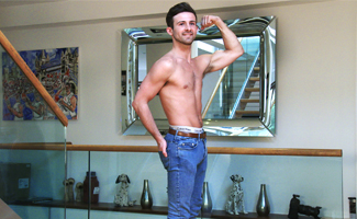 Bonus Video of Ryan's Photo Shoot - Young Straight Footballer Shows his Hairy Body & Rock Solid Erection!