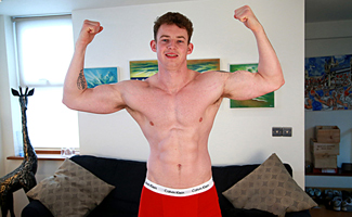 Bonus Video of Tom's Photo Shoot - Muscular Straight Lad Shows Us 9-inch Cock!