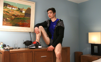 Bonus Video of Toni Filip's Photo Shoot - Tall Straight Pup Shows us his Rock Hard Uncut Cock!