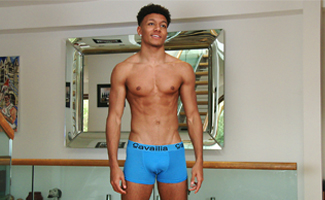Bonus Video of Tyler's Photo Shoot - Young Straight Footballer Shows off his Ripped Body & Big Uncut Cock! 