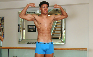 Bonus Video of Tyler's Photo Shoot - Young Straight Footballer Shows off his Ripped Body & Big Uncut Cock! 