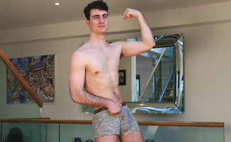 Bonus Video of William's Photo Shoot - Straight Rugby Stud Shows his Monster Cock & Squirts for England!