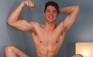Cheeky Young Straight Pup Cole Shows his Muscular Hairy Body & Rock Solid Uncut Cock!