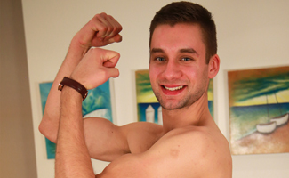 Hairy Young Straight Pup Jasper Wanks his Rock Hard Uncut Erection & Shoots Load of Cum!