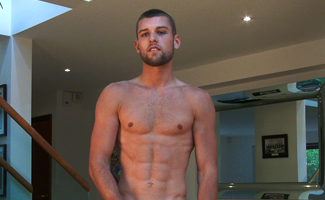 Handsome Young Boxer Rufus Shows His Ripped Body and Big Uncut Cock!