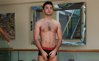 Hunky and Hairy Will Strips Down, Wanks his Big Uncut Cock and Shoots his Load!