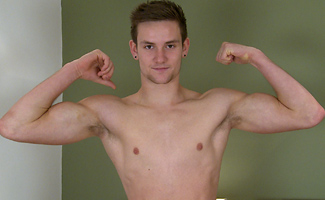 Hunky Straight Joel Shows Off His Thick Uncut Cock & Muscular Body