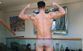 Muscular Athlete Cristian Wanks his Big Uncut Cock & Squirts Jizz Everywhere!