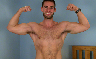 Muscular Tom Gets his 1st Manhandling & Man Blow Job!