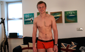Sporty, Young Hunk Freddie Shows Off his Impressive Body and Wanks His Big Uncut Cock!