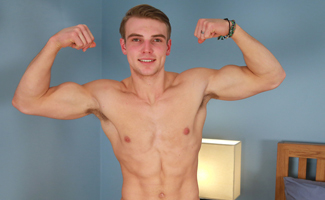 Straight Athlete James Shows off his Muscles & Massive Uncut Cock!