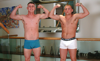 Straight Best Mates Ned & George Wank Each Other's Uncut Cocks & Shoot their Loads Everywhere!