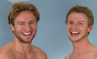 Straight Blond Hunks Aaron & Harry Have a Sword Fight - Their 1st Man Contact!