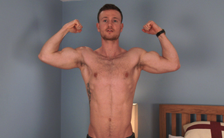 Straight Boxer James Reveals his Hairy Body, Hard Uncut Cock and Shoots a Big Load!