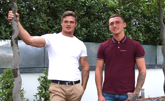 Straight Brothers Jamie & Rowan Black - Two Muscled Guys - Two Hard Uncut Cocks!