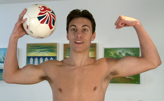 Straight Footballer Jason Shows off His Toned Body & Big Uncut Cock!