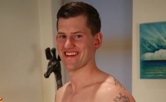 Straight Hunk Adam Shows us his 9 Inch Uncut Cock & Slightly Hairy Hole!