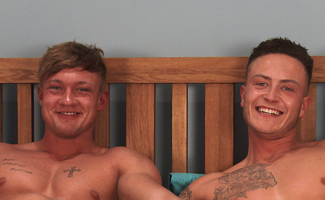 Straight Hunk Albie's 1st Man Wank & Plays with Joe's Rock Hard Uncut Cock!