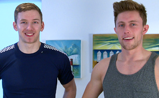 Straight Lad Andrew Sucks his 1st Cock & Lucky Cameron Shows him the Way!