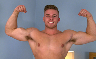 Straight Lad Jake Shows Off His Hot Muscular Body and Wanks His Uncut Cock!