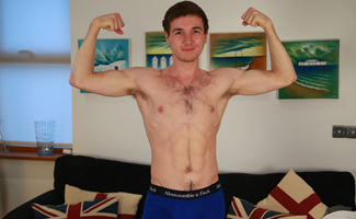 Straight Lad Tristan Wanks His Big, Uncut Cock and Shows Off His Hairy Hole