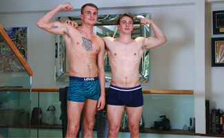 Straight Lads Charles & Finn Wank Each Other's Uncut Cocks & Squirt their Loads!