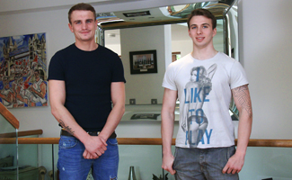 Straight Lads Finn & Charles Wank Each Others Big Uncut Cocks & Both their Cocks Explode!