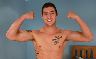 Straight MMA Pro Ben Shows off his Bulging Muscles & Big Uncut Erect Cock!