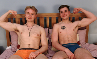 Straight Muscular Pup William's 1st Man Wank & Wanks his First & its a Big Erection!