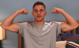 Straight Pup Young Jack Montague's 1st Manhandling & a Nice Big Load of Cum is Squirted!