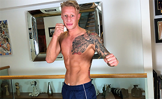 Straight & Ripped Muscular Boxer Returns  to Wank his Monster Uncut Cock & Squirt Hard!